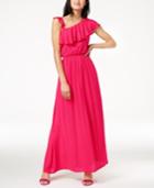 The Edit By Seventeen Juniors' Crepe One-shoulder Maxi Dress, Created For Macy's