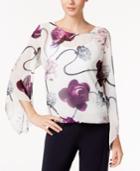 Alfani Printed Angel-sleeve Top, Only At Macy's