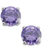 Giani Bernini Purple Cubic Zirconia Round Stud Earrings In Sterling Silver, Only At Macy's