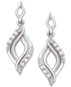 Diamond Twist Drop Earrings (1/10 Ct. T.w.) In Sterling Silver