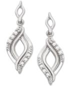 Diamond Twist Drop Earrings (1/10 Ct. T.w.) In Sterling Silver