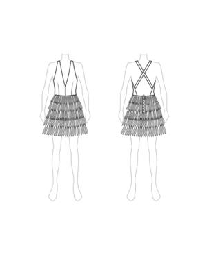 Customize: Switch To Plunging Neckline - Fame And Partners Printed Georgette Cross-back Dress With Plunging Neckline