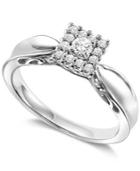 Diamond Ring, Sterling Silver Square Diamond Engagement Ring (1/4 Ct. T.w.)
