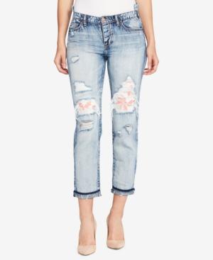William Rast Cotton Ripped Boyfriend Jeans
