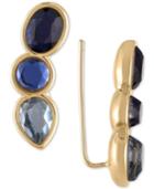 Rachel Rachel Roy Gold-tone Crystal Climber Earrings