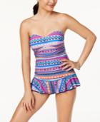 Profile By Gottex Tapestry Tummy-control Bandeau Swimdress Women's Swimsuit