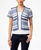 Style & Co. Short-sleeve Striped Cardigan, Only At Macy's