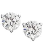 Diamond Earrings, 18k White Gold Near Colorless Certified Diamond Stud Earrings (1/2 Ct. T.w.)