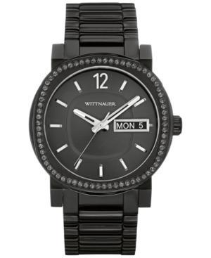 Wittnauer Men's Aiden Black-tone Stainless Steel Bracelet Watch 42mm Wn3050
