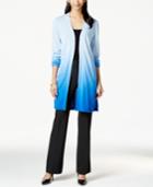 Ny Collection Ombre Print Duster Cardigan