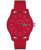 Lacoste Men's L.12.12 Red Silicone Strap Watch 43mm 2010764