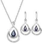 Sapphire (1-2/3 Ct. T.w.) And Diamond Accent Jewelry Set In Sterling Silver