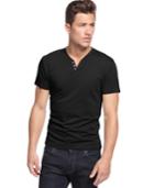 Alfani Solid Slim-fit, Henley T-shirt, Only At Macy's