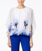 Alfani Petite Printed Kimono-sleeve Blouson Top, Only At Macy's