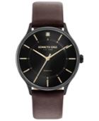 Kenneth Cole New York Men's Brown Leather Strap Watch 40mm