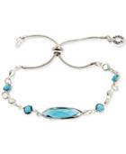 Anne Klein Silver-tone Crystal Slider Bracelet