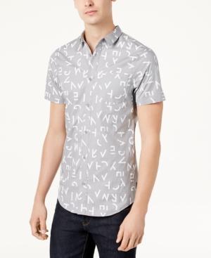 Armani Exchange Men's Scattered Logo-print Pocket Shirt