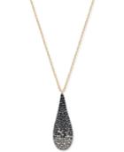 Swarovski Abstract Gold-tone & Dark Crystal Pendant Necklace