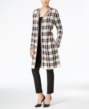 Ny Collection Plaid Maxi Cardigan