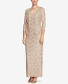 Alex Evenings Sequined Lace Jacket & Column Dress