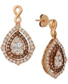 Le Vian Two-color Diamond Fancy Drop Earrings (2-1/2 Ct. T.w.) In 14k Rose Gold