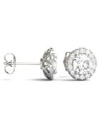 Moissanite Round Halo Earrings (2 Ct. Tw.) In 14k White Gold