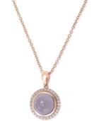 Effy Chalcedony (1-4/5 Ct. T.w.) And Diamond (1/7 Ct. T.w.) Round Pendant Necklace In 14k Rose Gold