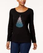 Karen Scott Cotton Studded Tree T-shirt, Created For Macy's