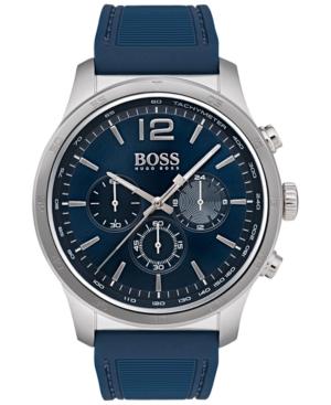 Boss Hugo Boss Men's Chronograph Professional Blue Rubber Strap Watch 42mm