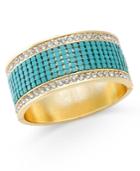 Thalia Sodi Gold-tone Turquoise-color Mesh And Crystal Hinge Bracelet, Only At Macy's