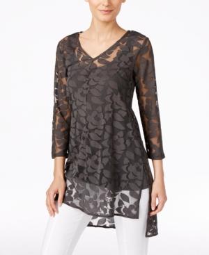 Alfani Burnout Floral-print Tunic, Only At Macy's
