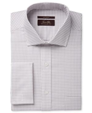 Tasso Elba Men's Classic Fit Non-iron Herringbone French Cuff Dress Shirt, Created For Macy's