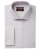 Tasso Elba Men's Classic Fit Non-iron Herringbone French Cuff Dress Shirt, Created For Macy's
