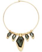 Robert Lee Morris Soho Gold-tone Green Stone Collar Necklace