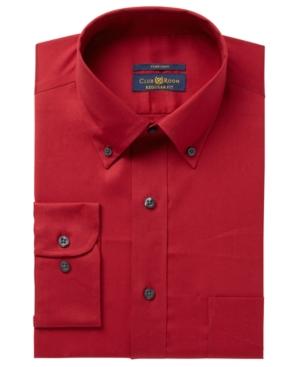 Club Room Men's Regular Fit Solid Pinpoint Dress Shirt, Created For Macy's