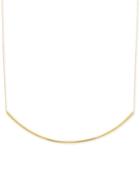 Polished Curved Bar Collar Necklace In 14k Gold, Made In Italy