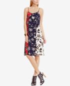 Vince Camuto Printed Colorblocked Fit & Flare Dress