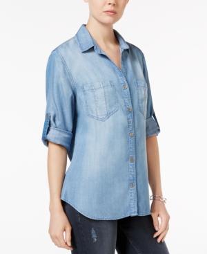 Velvet Heart Grace Tab-sleeve Denim Shirt
