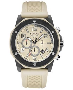 Bulova Men's Chronograph Marine Star Sand Silicone Strap Watch 44mm 98b201