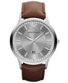 Emporio Armani Watch, Men's Brown Leather Strap 43mm Ar2463