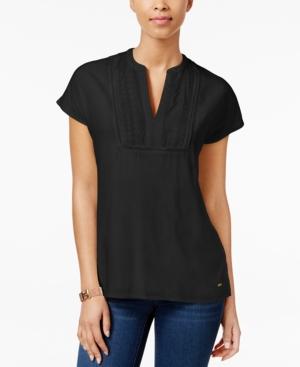 Tommy Hilfiger Embroidered Split-neck Top