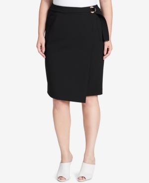 Calvin Klein Plus Size Faux-wrap Pencil Skirt