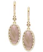 Lonna & Lilly Gold-tone Stone And Crystal Oval Drop Earrings