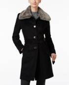 Calvin Klein Faux-fur-collar Belted Walker Coat