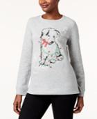 Karen Scott Puppy Graphic-print Sweatshirt, Created For Macy's