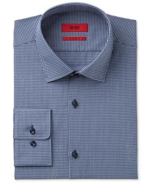 Hugo Men's Slim-fit Navy Micro Check Dress Shirt