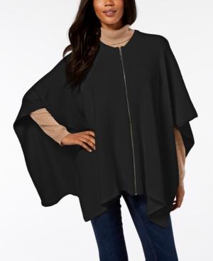 Dkny Ribbed-knit Zip Poncho, Created For Macy's