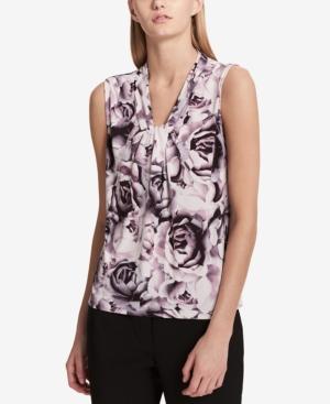 Calvin Klein Printed Knot-neck Shell