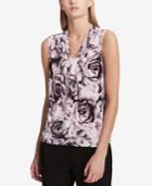 Calvin Klein Printed Knot-neck Shell