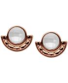 Lonna & Lilly Rose Gold-tone Imitation Pearl Stone Stud Earrings